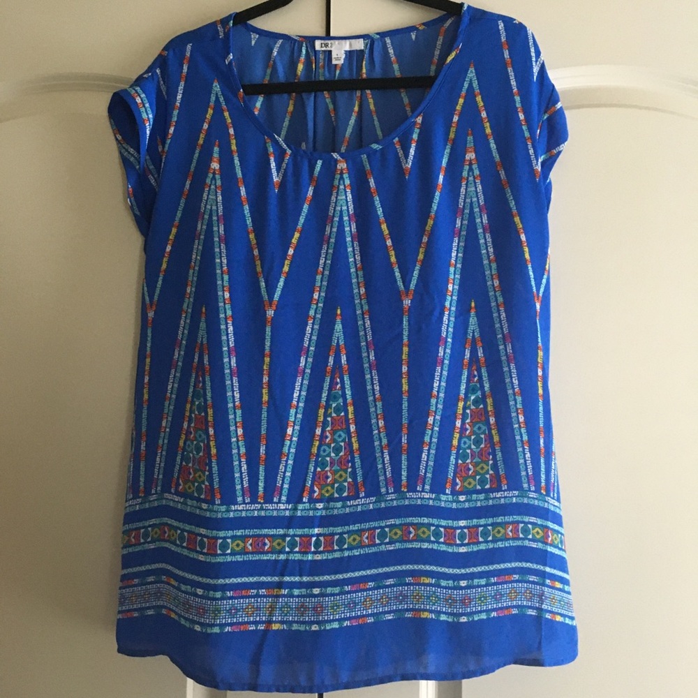 Pretty blue cap-sleeve top